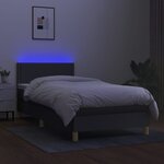 vidaXL Sommier à lattes de lit et matelas et LED Gris foncé 100x200 cm