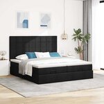 VidaXL Cadre de lit ottoman avec matelas noir 180x200cm tissu