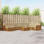 vidaXL Ensemble de canapés d'extérieur 9 Pièces Naturel et Beige