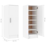 vidaXL Armoire à chaussures Blanc 32x35x92 cm Aggloméré