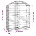 vidaXL Panier de gabions arqué 100x30x100/120 cm Fer galvanisé