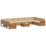 vidaXL Ensembles de canapés avec coussin 11 Pièces Naturel et Beige