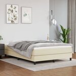 vidaXL Sommier à lattes de lit avec matelas Crème 140x200cm Similicuir