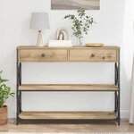 vidaXL Table Console avec tiroir chêne artisanal 100 x 28 x 75 cm