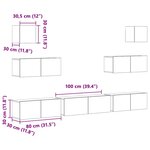 vidaXL Ensemble de meubles TV 7 Pièces Blanc Bois d'ingénierie