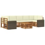 vidaXL Ensemble de canapés d'extérieur 8 Pièces Naturel et Crème