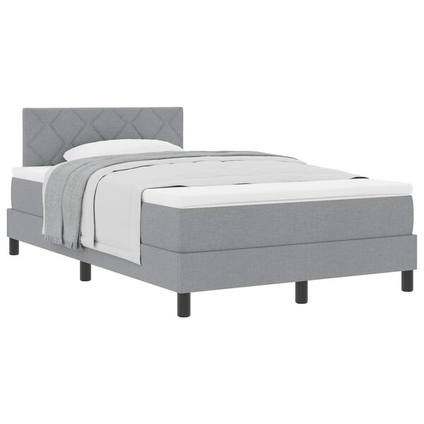 vidaXL Lit à ressorts avec tête de lit Gris clair 120 x 190 cm tissu