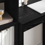 vidaXL Bureau avec tiroir avec étagère avec stockage 2 Pièces Chêne noir