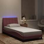 vidaXL Cadre de lit avec lumières LED rose 80x200 cm velours