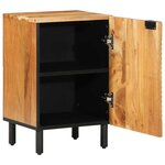 vidaXL Meuble de Salle de Bain avec porte Marron Bois d'acacia massif