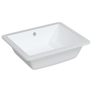 vidaXL Évier de salle de bain blanc rectangulaire céramique