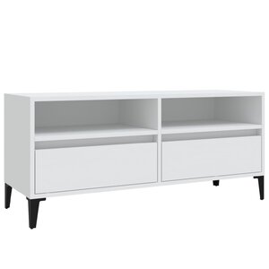 vidaXL Meuble TV blanc 100x34 5x44 5 cm bois d'ingénierie