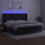 vidaXL Sommier à lattes de lit matelas et LED Noir 200x200 cm Velours
