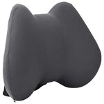 vidaXL Coussin de Dos avec oreiller Gris 40 x 32 x 14 cm Polyester