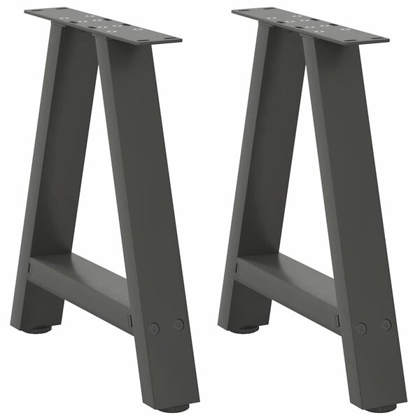vidaXL Pieds de table basse en forme de A 2 pièces Anthracite 38 x (42-43) cm Acier