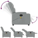 vidaXL Fauteuil de massage inclinable Gris clair Tissu