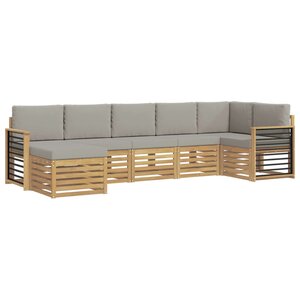 vidaXL Ensemble de canapés d'extérieur 7 Pièces Blanc et gris clair