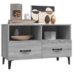 vidaXL Meuble TV Sonoma gris 80x36x50 cm Bois d'ingénierie