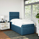 vidaXL Sommier à lattes de lit avec matelas bleu 80x200 cm velours