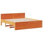 vidaXL Cadre de lit sans matelas avec tête de lit 200x200 cm bois pin
