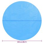 vidaXL Film solaire de piscine ronde PE 250 cm Bleu