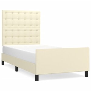 vidaXL Cadre de lit sans matelas crème 90x200 cm similicuir