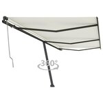 vidaXL Auvent automatique sur pied 600x350 cm Crème