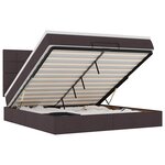 VidaXL Cadre de lit ottoman avec matelas marron foncé 180x200 cm tissu