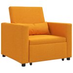 vidaXL Canapé-lit convertible 3-en-1 jaune foncé en tissu