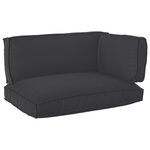 vidaXL Set de coussins de palette 3 Pièces Noir 120 x 80 x 12 cm