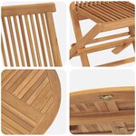 vidaXL Ensemble de salle à manger pour jardin 5 Pièces Marron Teck massif