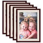 vidaXL Collage de cadres photo 5 Pièces pour mur Rouge foncé 59 4x84 cm