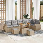 vidaXL Ensemble de canapé de jardin 9 Pièces beige et gris clair