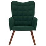 vidaXL Chaise de relaxation Vert foncé Velours