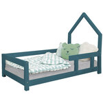 Lit cabane enfant POPPI 140 x 200 vert pétrole 1