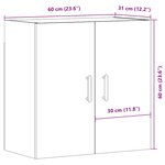 vidaXL Armoire murale vieux bois 60x31x60 cm bois d'ingénierie