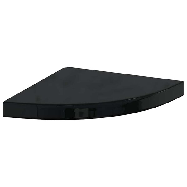 vidaXL Étagère d'angle flottante noir brillant 35x35x3 8 cm MDF