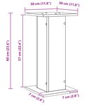 vidaXL Supports de haut-parleur - 2 Pièces  chêne noir  30 x 30 x 60 cm  en bois d’ingénierie.