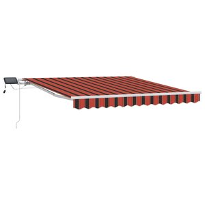 vidaXL Auvent Rétractable orange et marron 300 x 250 cm Tissu et acier