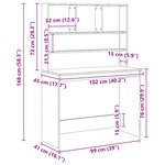 vidaXL Bureau avec étagères chêne artisanal Bois d'ingénierie