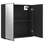 vidaXL Armoire à miroir de salle de bain noir bois d’ingénierie