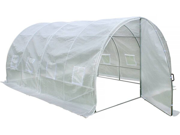 Serre tunnel de jardin avec porte "mimosa" - 180 g/m² - 12 m² - 4 x 3 x 2 m