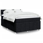vidaXL Sommier à lattes de lit avec matelas Noir 160x200 cm Tissu