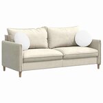 vidaXL Coussins de siège 2 Pièces Blanc Ø40 x 13 cm tissu