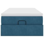vidaXL Cadre de lit ottoman avec matelas bleu foncé 90x190 cm velours