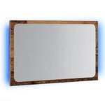 vidaXL Miroir de salle de bain avec lumière LED vieux bois 60x8 5x38cm