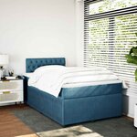 vidaXL Sommier à lattes de lit et matelas bleu 120x200 cm velours