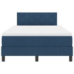 vidaXL Lit à ressort avec matelas & éclairage LED bleu 120x200 cm Tissu