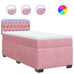 vidaXL Sommier à lattes de lit avec matelas Rose 100x200 cm Velours
