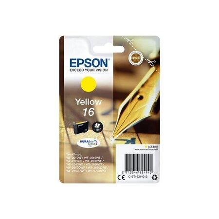 Epson cartouche t1624 - stylo plume - jaune